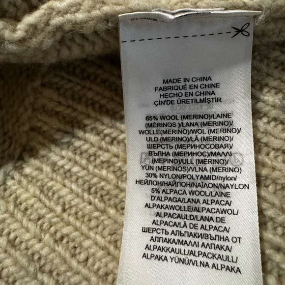 Lauren Ralph Lauren Tan Ruffle Wool Blend Sweater - Picture 5 of 5